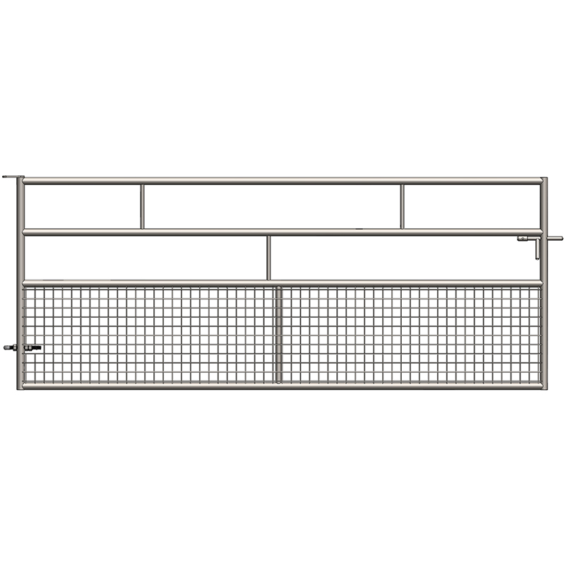 Barrière - 4 lisses - Semi-grillagée - Acier galvanisé