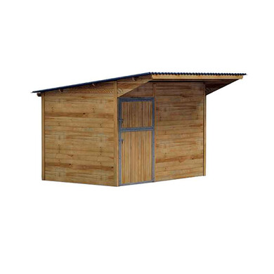 Box à clins, vu de profil et centré sur un fond blanc.