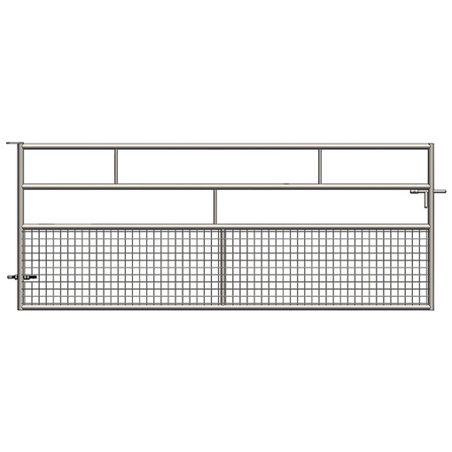 Barrière - 4 lisses - Semi-grillagée - Acier galvanisé